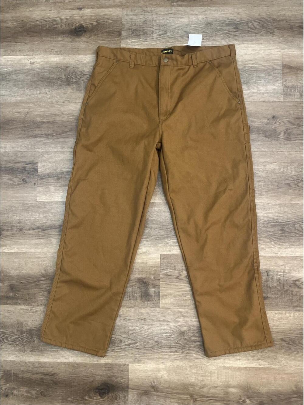 NEW Stanley Denim Jeans for Men Dark Brown 40 x 32 Straight Leg Fleece Lined